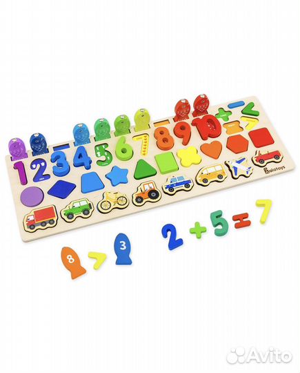 Магнитная рыбалка Сортер пазл деревянный