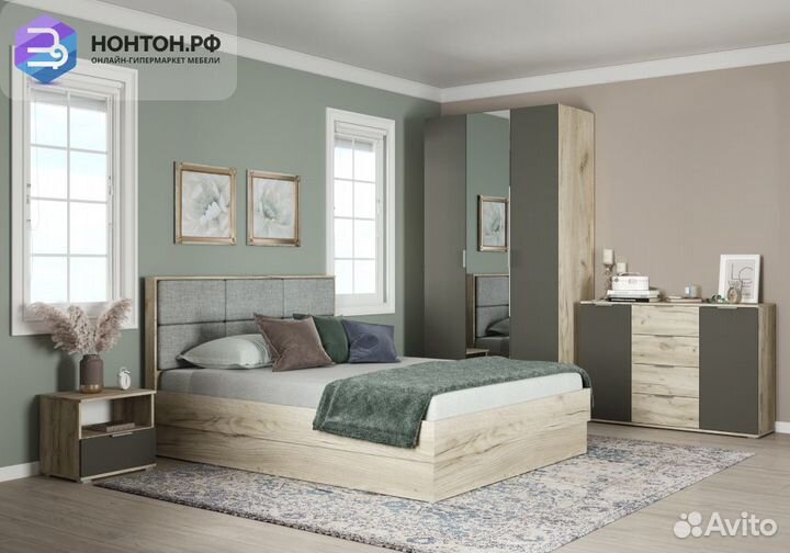 Спальня Венеция дуб серый крафт / графит