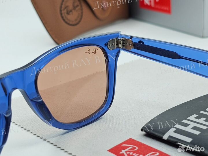 Очки Ray Ban 2140 Wayfarer Blue Pink Стекло 50 мм