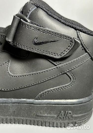 Кроссовки Nike Air Force 1 Mid Black Люкс