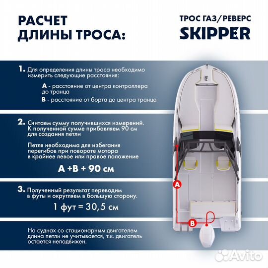 Трос управления газ/реверс Skipper C5 16'