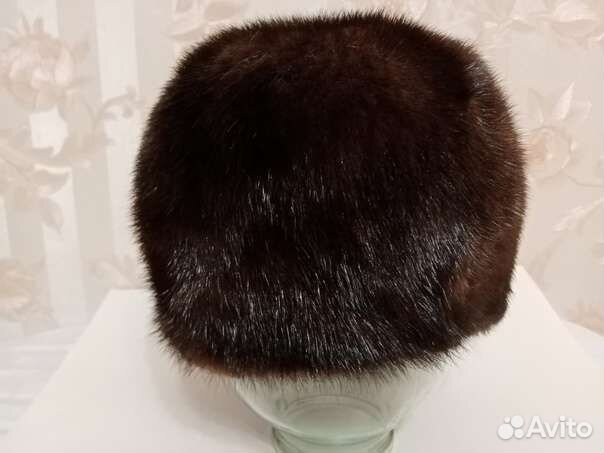 Шапка норковая женская с бамбошками сбоку, 56р-р