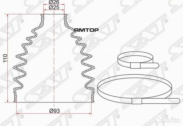SAT C-1655 Пыльник шруса наружный FR nissan almera