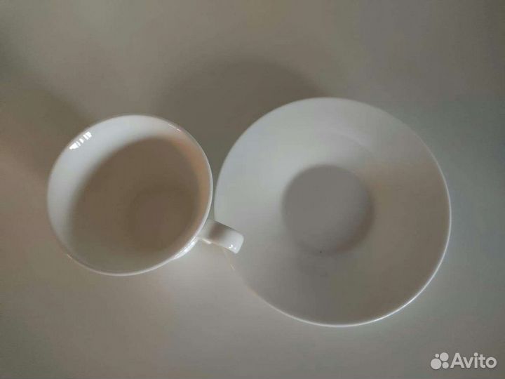 Чайные пары, белый тонкий фарфор