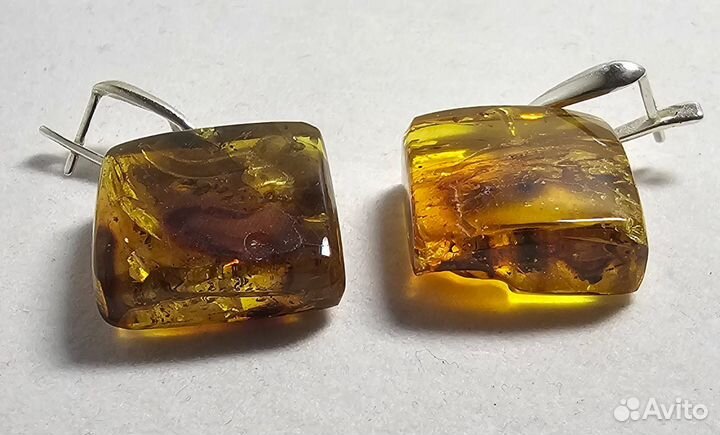 Янтарные серьги