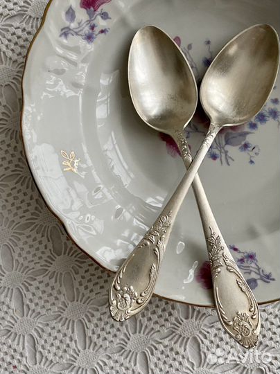Мельхиоровые столовые ложки СССР 2 шт