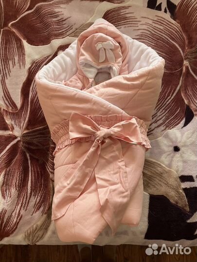 Теплый конверт на выписку для девочки