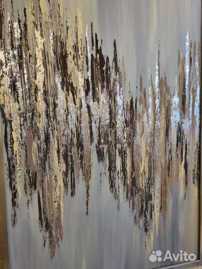 Интерьерная картина текстурная паста поталь акрил