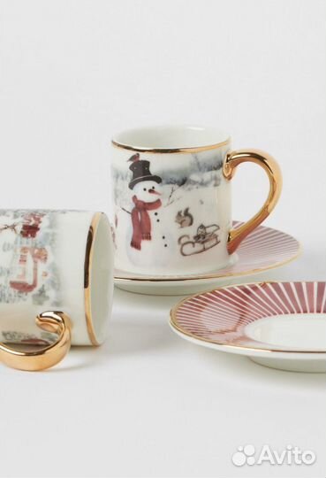 Рождественский набор чашек под эспрессо hm