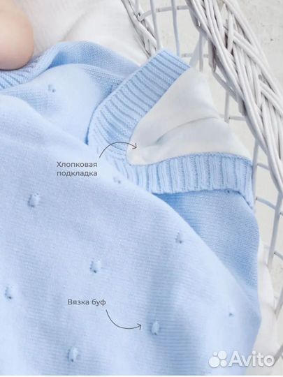 Вязанный плед на выписку. Поздняя весна, лето