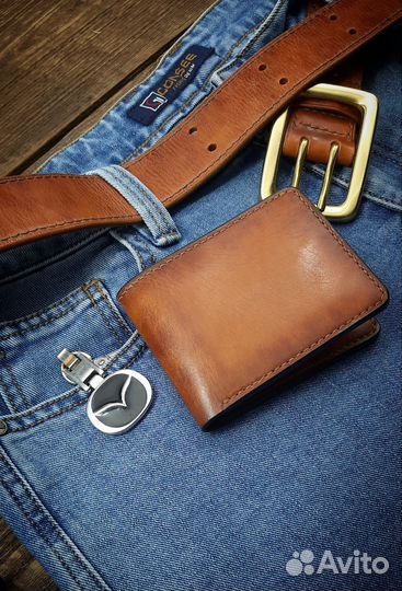 Кошелек кожаный мужской ручной работы
