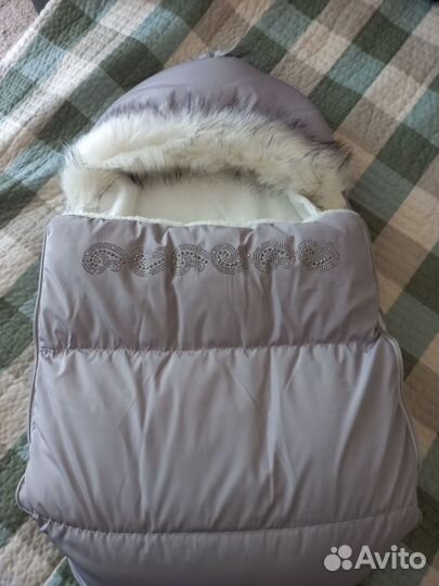 Зимний конверт в коляску на овчине