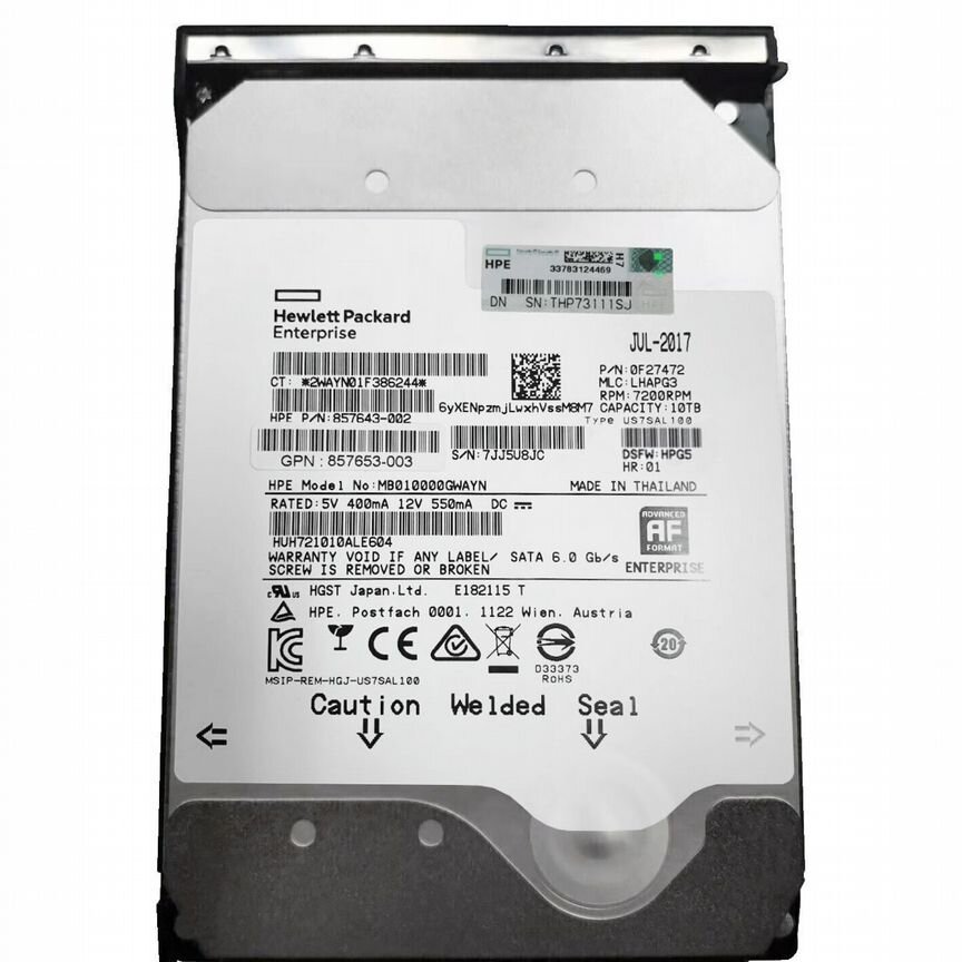 [878677-001] Жесткий Диск Hpe 10tb 878677-001 857968-001 Sata