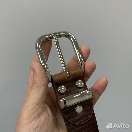 Ремень мужской из кожи джинсовый