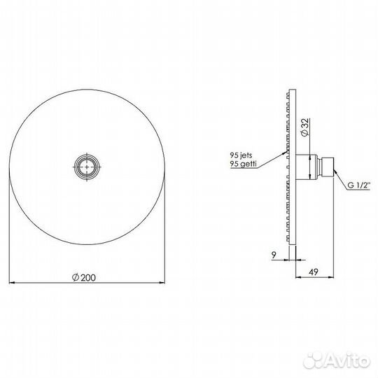 Верхний душ Remer 359MM20VOX Бронза