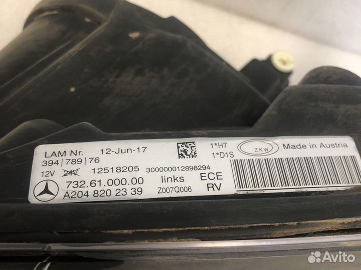 Левая фара GLK X204 Mercedes w204