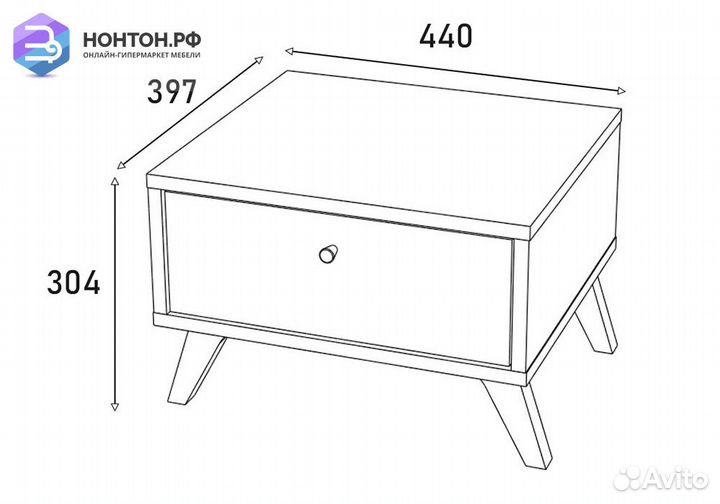 Тумба прикроватная Фьюжн vinil / дуб крафт золотой