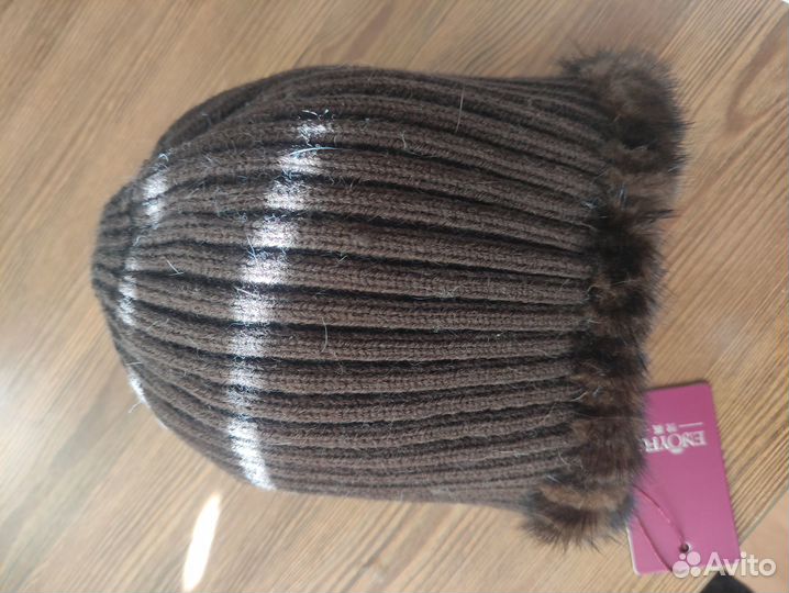 Шапка женская вязаная норка