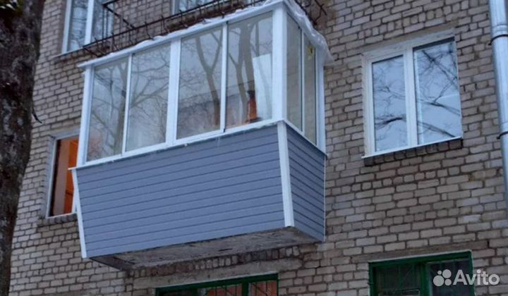 Остекление алюминиевое с отделкой