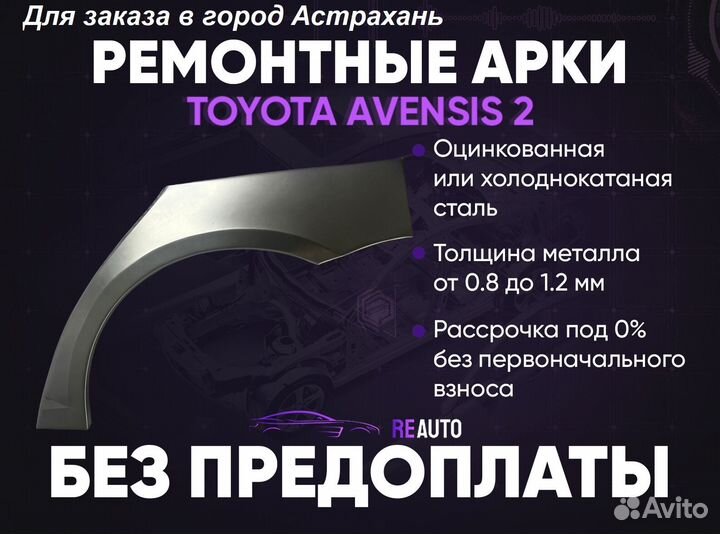 Ремонтные арки на Toyota avensis 2