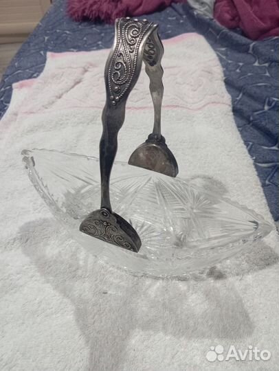 Лодочка хрусталь мельхиор