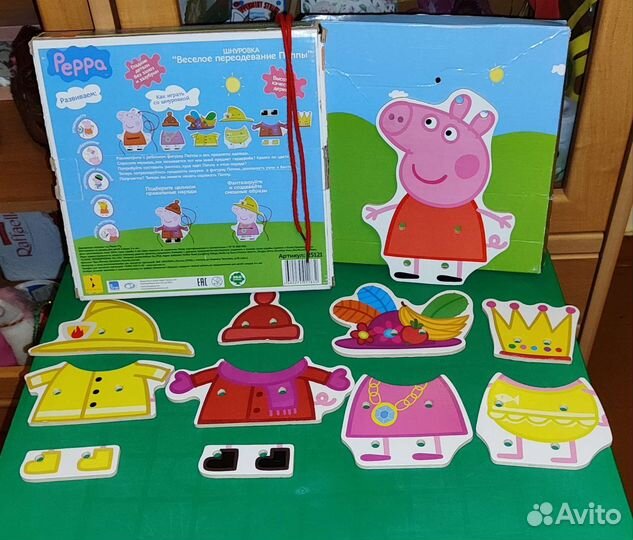 Игрушка Свинка пеппа и деревянные пазлы