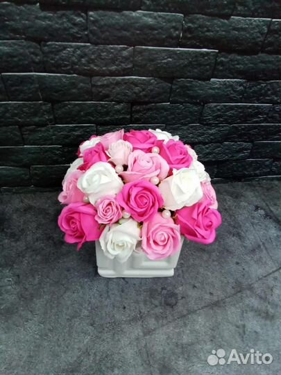 Мыльные розы в коробке