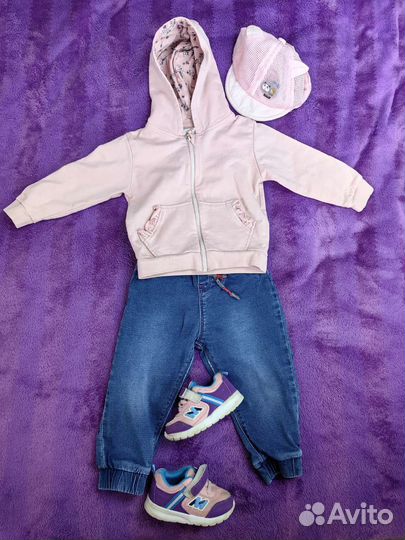 Пакет вещей (22 шт) на девочку 74-80-86