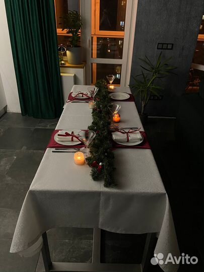 Скатерть новогодняя белая
