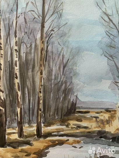 Картина пейзаж акварель живопись