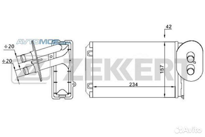Радиатор отоп. VW Transporter IV 90- MK5016 zekker