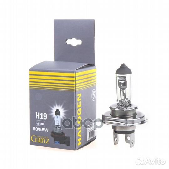 Лампа 12V H19 60/55W PU43t ganz 1 шт. картон