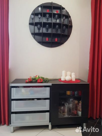 Полка настенная Сфера диаметр 80 Венге