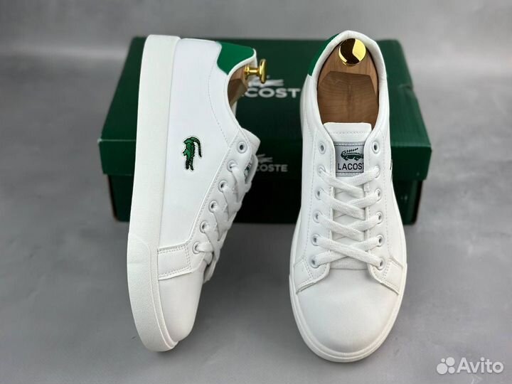 Мужские классические белые кеды Lacoste