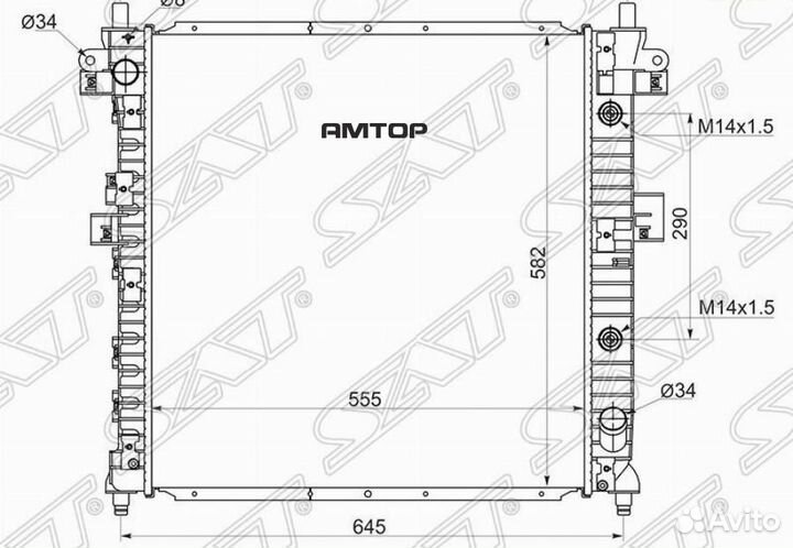 SAT SY0002 Радиатор SsangYong Actyon 05-10 / Actyo