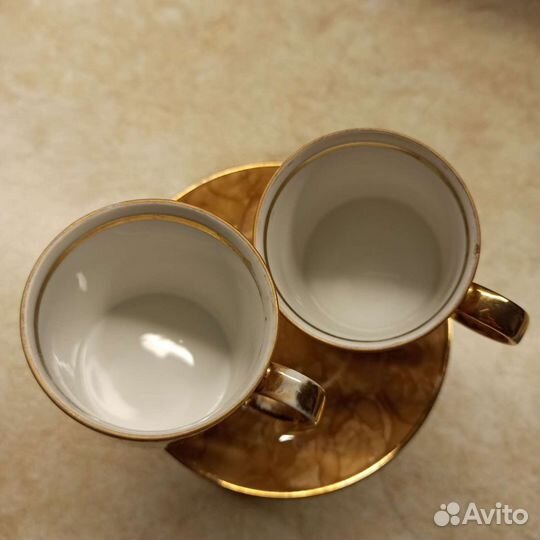 Фарфоровые блюдца и чашечки Каролина Польша винтаж