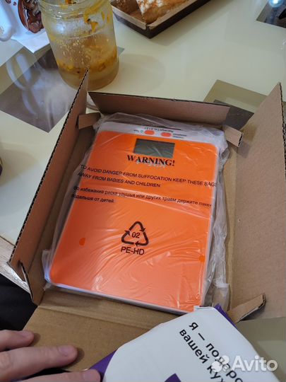 Кухонные весы Kitfort кт-803-5, оранжевые, новые