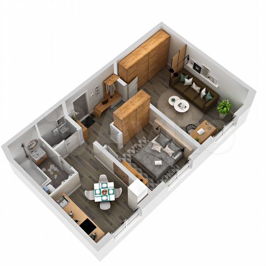 2-к. квартира, 51,4 м², 1/14 эт.