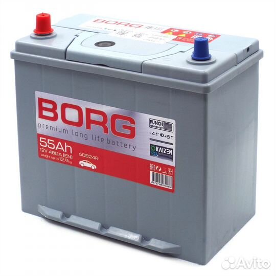Аккумулятор borg Premium Asia 60B24R 55 Ач п.п