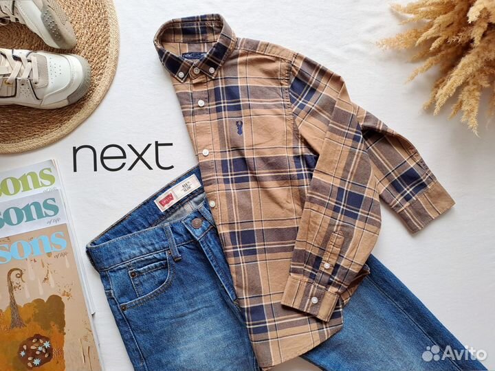 Рубашка для мальчика 122 128 next хлопок
