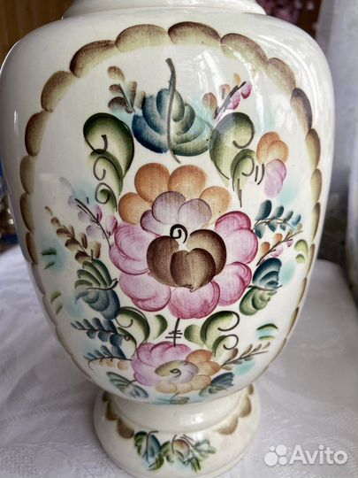 Ваза большая Семикаракорский фаянс винтаж СССР