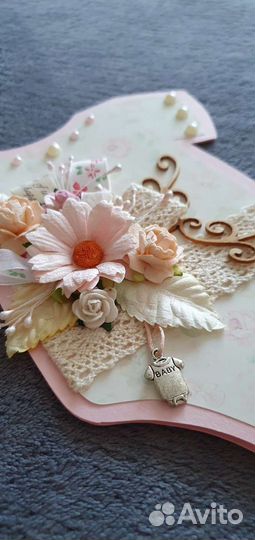 Открытка на рождение девочки ручной работы
