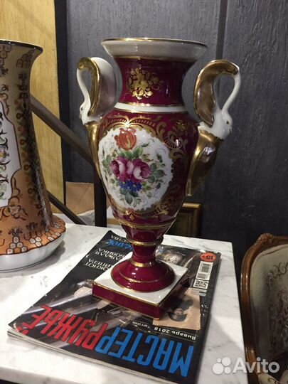 Ваза антикварная ручная роспись лимож