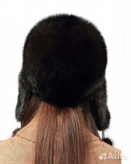 Кепка (шапка-ушанка) норковая женская