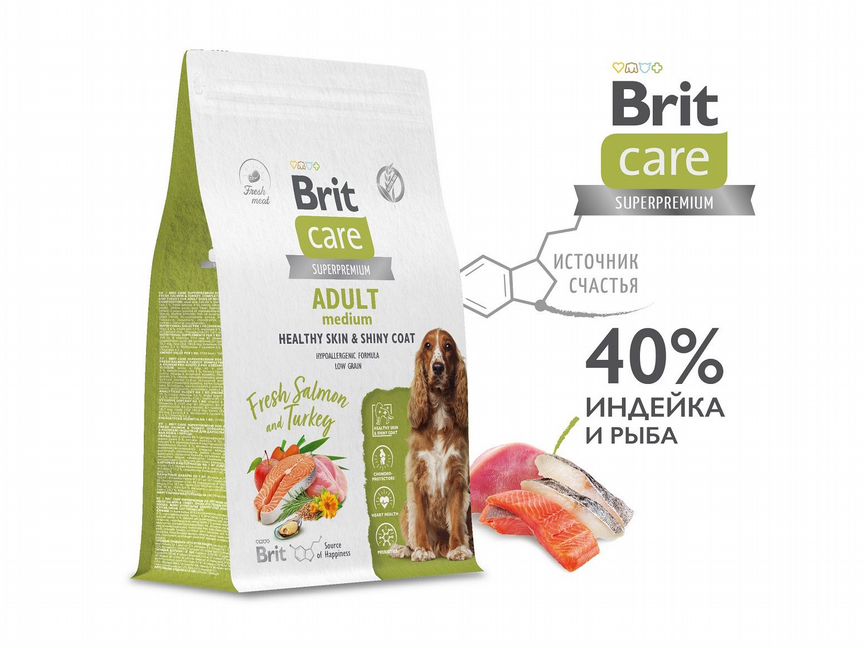 Корм Brit Care для собак средних пород, 1,5кг