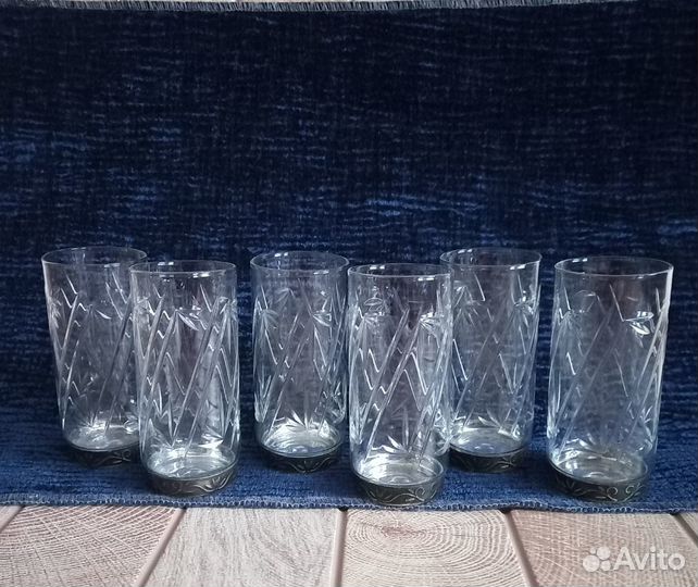 Стаканы / стопки с металлическим дном СССР