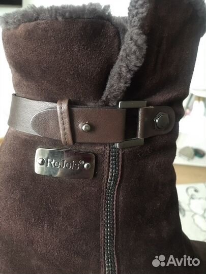 Сапоги женские нат. Замш.Зима Италия 39р