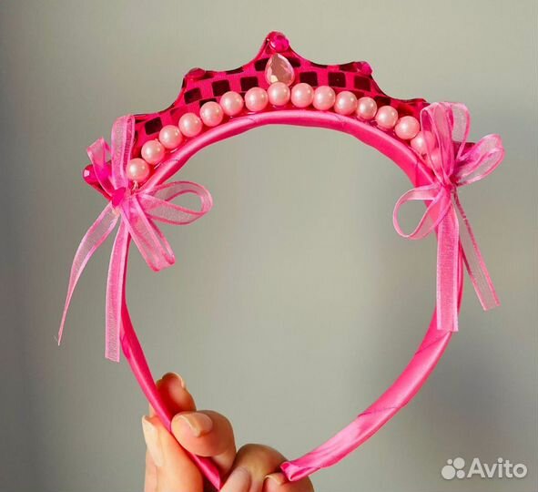 Новый ободок на девочку, цвет фуксия, ярко розовый