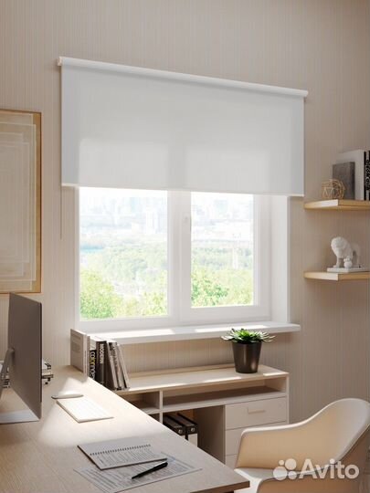 Рулонные шторы Блэкаут Синие RAL9052