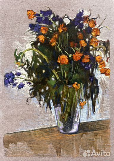 Картина цветы в вазе